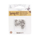 BeadSmith Spring-EEZ coiled strand clamp beads in a white and tan blister pack, containing 8 silver-colored metal clamps.