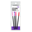 Gypsy Guitars 'Hook & Canny' Cleaning Tools set in clear plastic packaging, containing four reusable silicone brushes with black handles and pink, purple, red, and orange bristles.