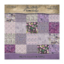 Packaging of Tim Holtz Idea-ology paper pad with purple and floral patterns.