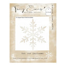Tracy Evans Boutique Designs TE Snippet Stencil SS446 Snowflake, featuring a white snowflake stencil template on a beige textured card backing.