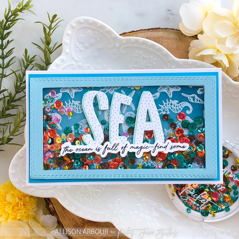 Picket Fence Studios Clear Background Stamp - Tranquil Seas