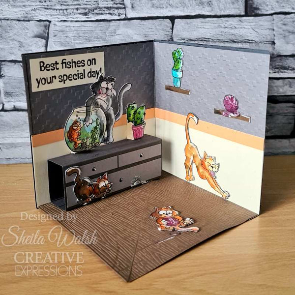 Creative Expressions Designer Boutique Clear Stamp 6"x 8" - Feline Good!*