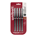 Uni-ball Vision Elite Rollerball Pens 4/Pkg Micro 0.5mm - Black
