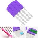 Purple comb with multiple color options on a white background