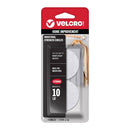 Velcro Industrial Strength Circles 10 lb in retail blister packaging, containing four circular adhesive pads on a white background.