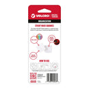 Velcro brand 'Organization' Sticky Back Squares packaging, featuring a red and white card with product details, usage instructions, and a barcode.