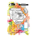 Visible Image All Wrapped Up Clear Stamp Set featuring 9 stamps with holiday gift illustrations, scissors, tags, ribbon, and festive text on a colorful watercolor background.