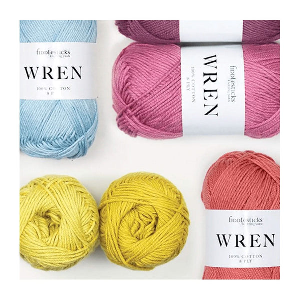Fiddlesticks Wren 8ply Cotton Yarn 50g - Coral