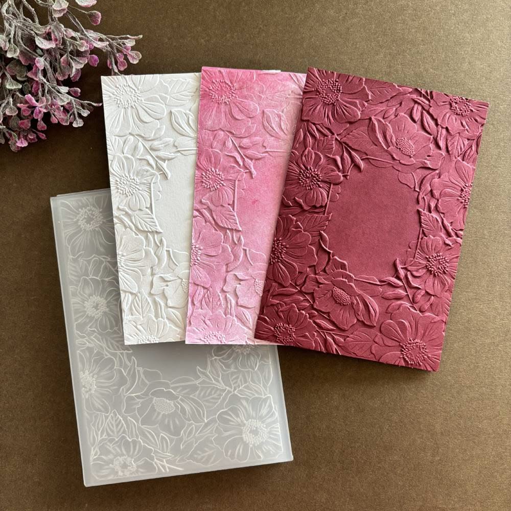 Poppy Crafts 3D Embossing Folder #77 - Floral Frame – CraftOnline