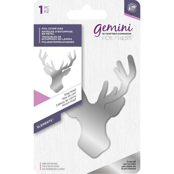 Crafters Companion - Gemini - Foilpress Stamp Die Elements Stag Head*
