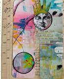 Dina Wakley Media Cling Stamps 6"X9" Vintage Moon Faces