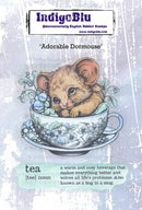 IndigoBlu Adorable Dormouse A6 red rubber stamp