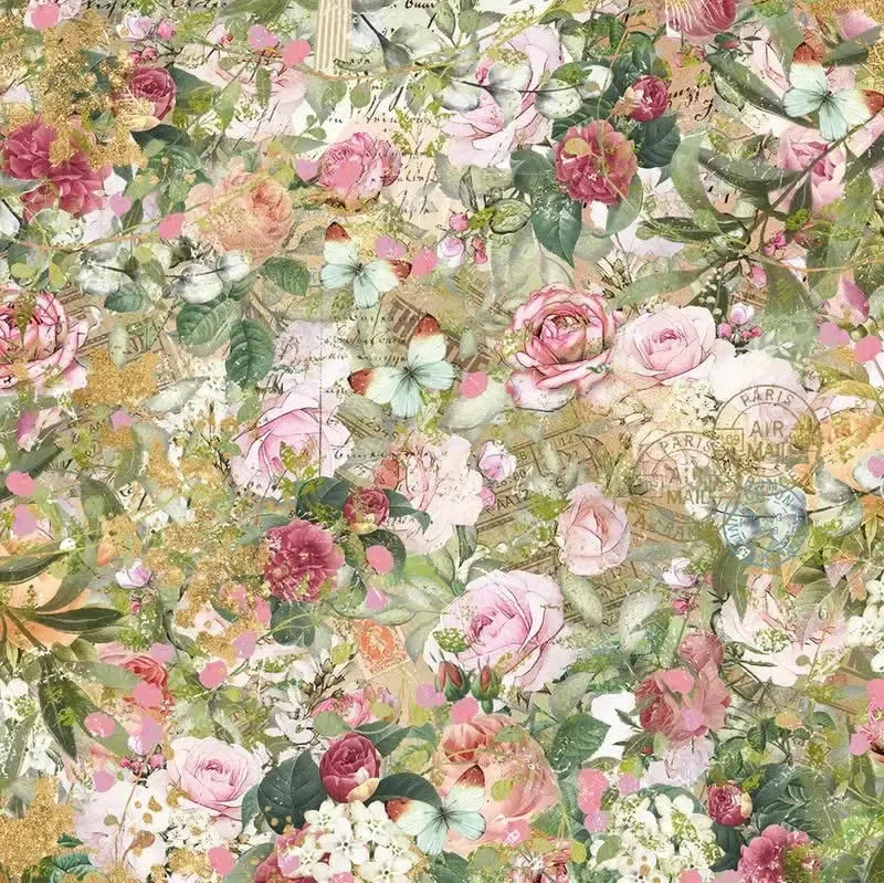 Crafter's Companion Nature's Garden Vintage Rose Paper Pad 6"X6