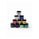 Stack of jars labeled 'Poppy Crafts Shimmer Paste' on a white background
