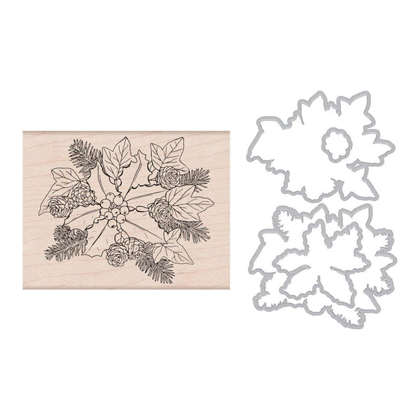 Hero Arts Clear Stamp & Die Combo - Holly and Ivy