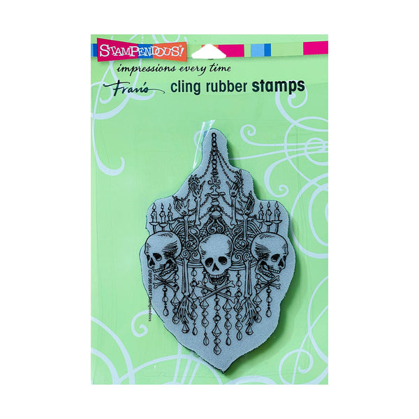 Stampendous Fran's Cling Stamp 3"x 4.5" - Chandelier Skulls*