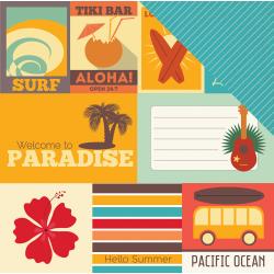 EchoPark - Island Paradise Double-Sided Cardstock 12X12in - Journaling Cards