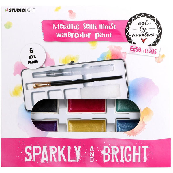 Studio Light Art By Marlene Watercolour Painting Set 6 pack - Metallic  with Tray*