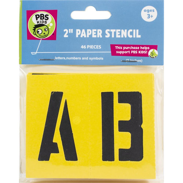 Crafts For Kids Imports Paper Stencils 2" - Letters, Numbers, Symbols, 46 Pieces*