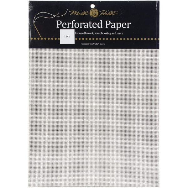 Mill Hill Perforated Paper 18 Count 9"x 12" 2 pack - White