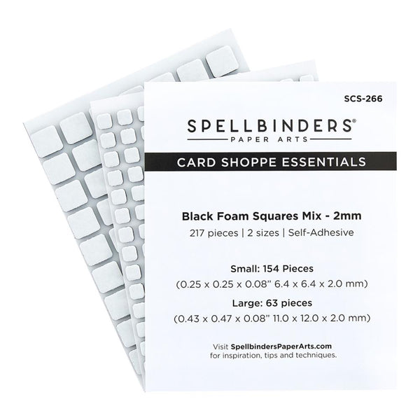 Spellbinders Card Shoppe Essentials - Foam Squares Mix Black, 2mm