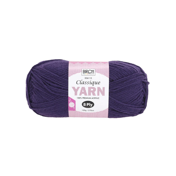 Birch Creative Classique Knitting Yarn - Grape Royale 100g*