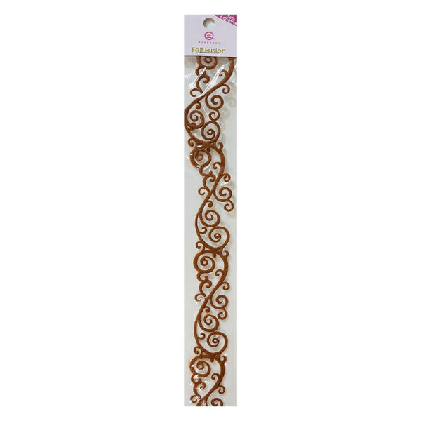 Queen & Co 12" Self-Adhesive Felt Fusion - Classic Scroll - Brown