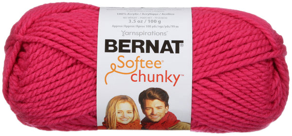 Bernat Softee Chunky Yarn - Hot Pink 100g