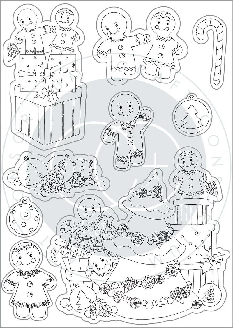 Craft Consortium A5 Clear Stamps Decorate - Candy Christmas*