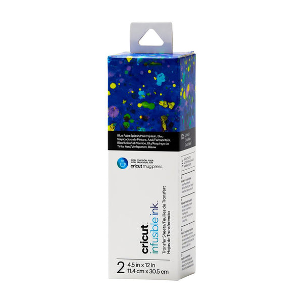 Cricut Mug Press Infusible Ink Transfer Sheets 4.5"x12" - Patterns Blue Paint Splash