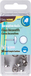 Dritz Home Decorative Nails 3/8" 36 pack - Nickel Smooth Head*