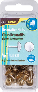 Dritz Home Decorative Nails 7/16" 24 pack - Gilt Hammered Head*