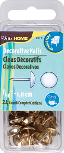 Dritz Home Decorative Nails 7/16" 24 pack - Gilt Smooth Head*