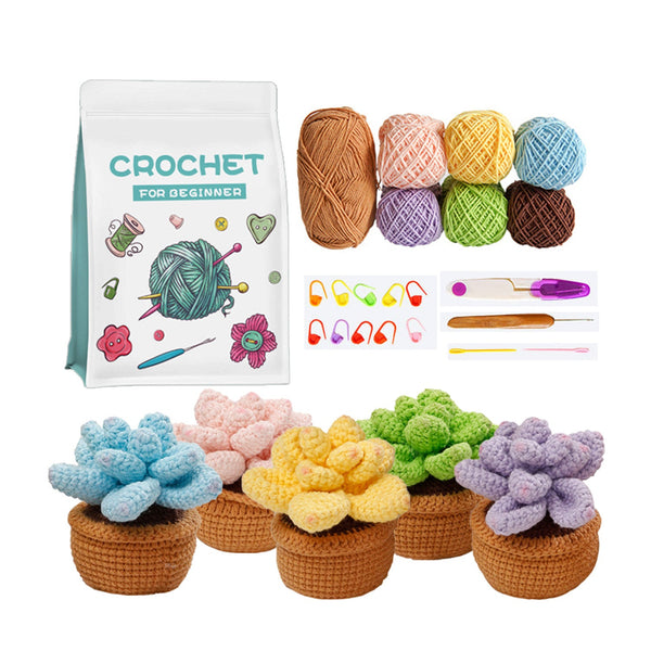 Poppy Crafts Learn to Crochet Kit  #10 - Succulents