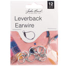 John Bead Earwire Leverback 15mm 12 pack Silver*