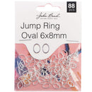 John Bead Jump Ring Oval 8x6mm 88 pack Silver*