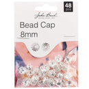 John Bead Bead Cap 8mm 48 pack Silver*