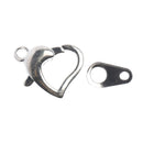 John Bead Heart Lobster Clasp 13mm 5 pack Silver