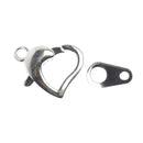 John Bead Heart Lobster Clasp 13mm 5 pack  Silver