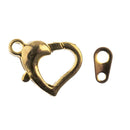 John Bead Heart Lobster Clasp 13mm 5 pack  Gold