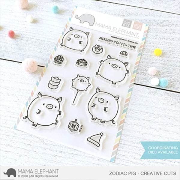 Mama Elephant Stamp Set 4in x 6in - Zodiac Pig*