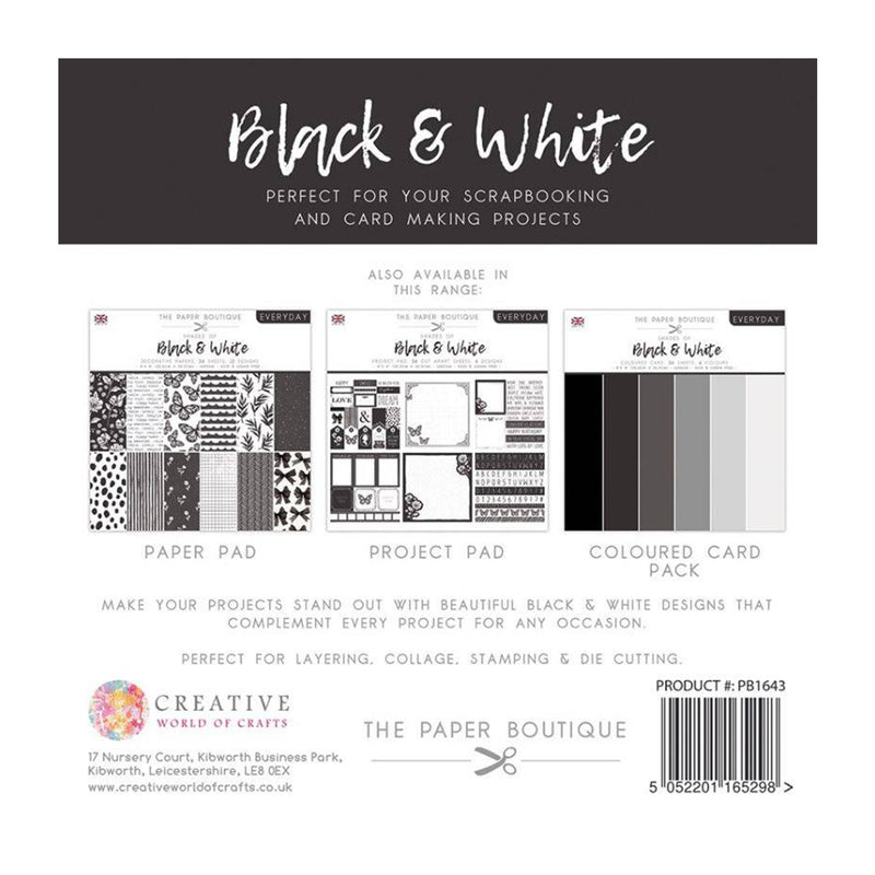 The Paper Boutique - Everyday Shades Of Black & White - 8"x 8" Project Pad*