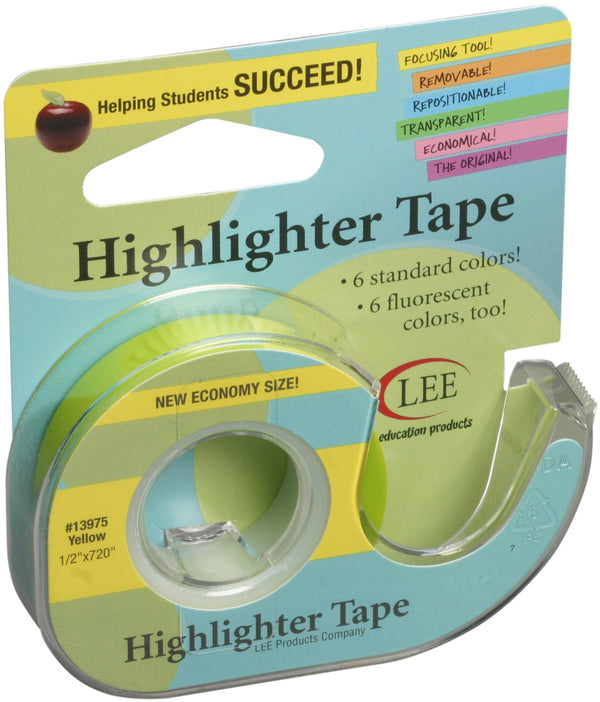 Lee Products Removable Highlighter Tape .5"X720" - Yellow