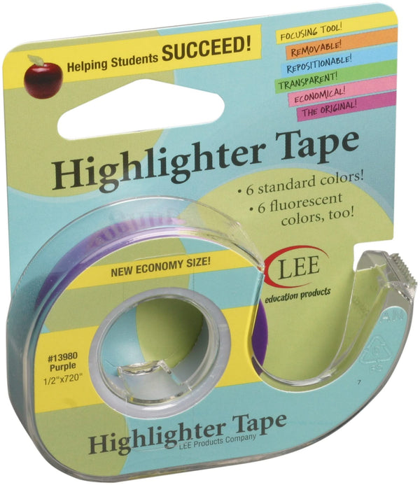 Lee Products Removeable Highlighter Tape .5"X720" - Purple