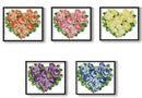Poppy Crafts Cross-Stitch Kit 49 - Rose Heart - Blue*