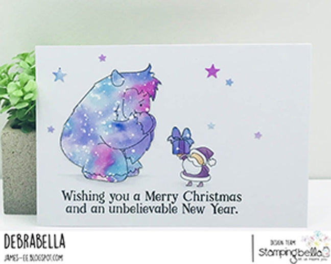 Stamping Bella Cling Stamps - Yeti & Santa - Yeti is approx. 3 x 2 inches.*