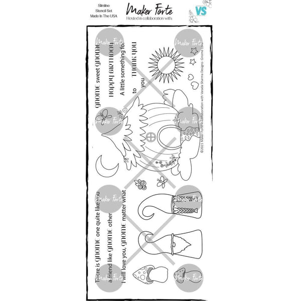 Maker Forte Clear Stamps By Varada Sharma Designs 4"X8" - Gnome Love Slimline*