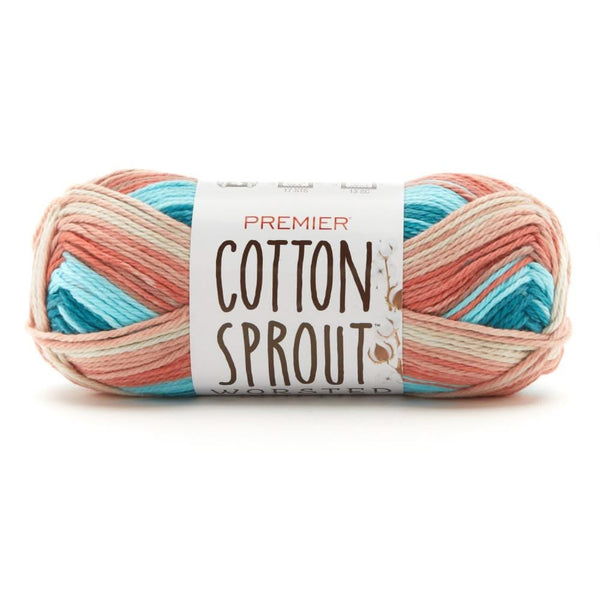 Premier Yarns Cotton Sprout Worsted Multi Yarn - Coral Reef
