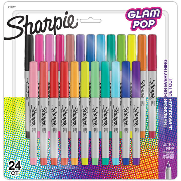 Sharpie Glam Pop Ultra Fine Permanent Markers 24 pack  Assorted