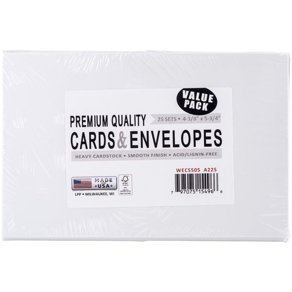 White 5.25-cards/envelopes 25pk*